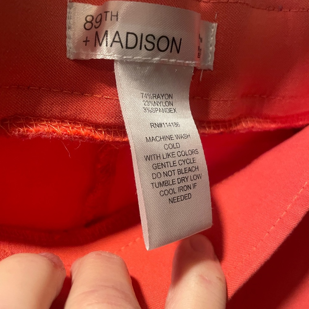 89th & Madison Women’s Coral Slim Fit ankle size large - Picture 5 of 7